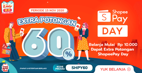 ShopeePayday Ekstra  Potongan 60%