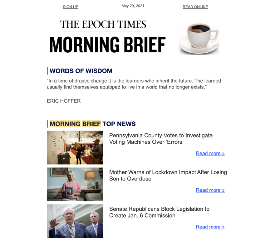 Epoch Times newsletter