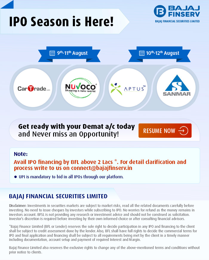 upcoming ipo, cartrade, nuvoco, aptus, sanmar