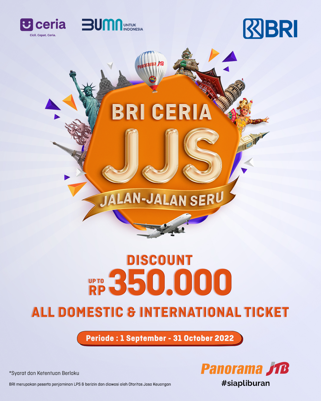 Promo BRI Ceria untuk tiket pesawat