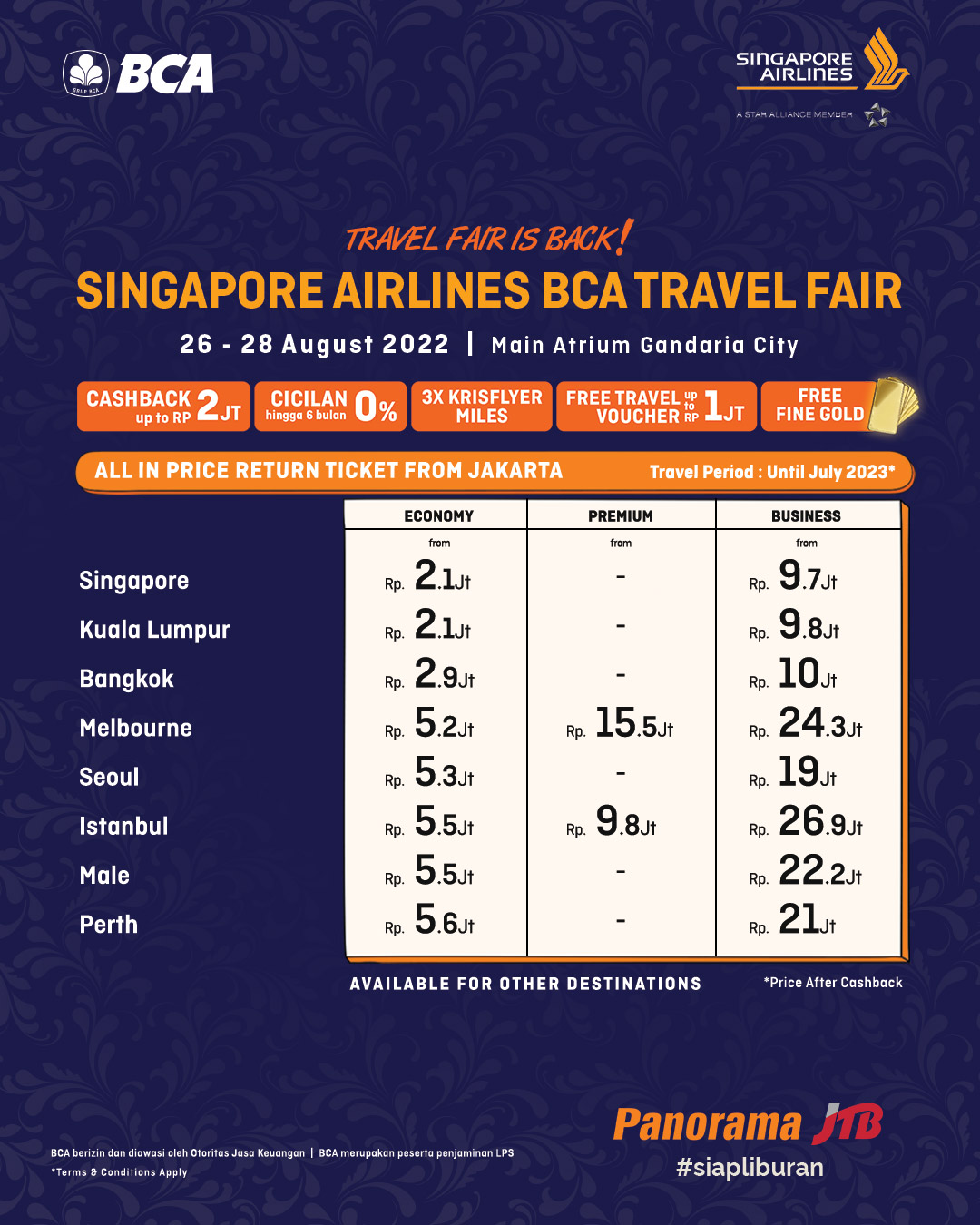 CASHBACK Rp 2 Juta Tiket Singapore Airlines