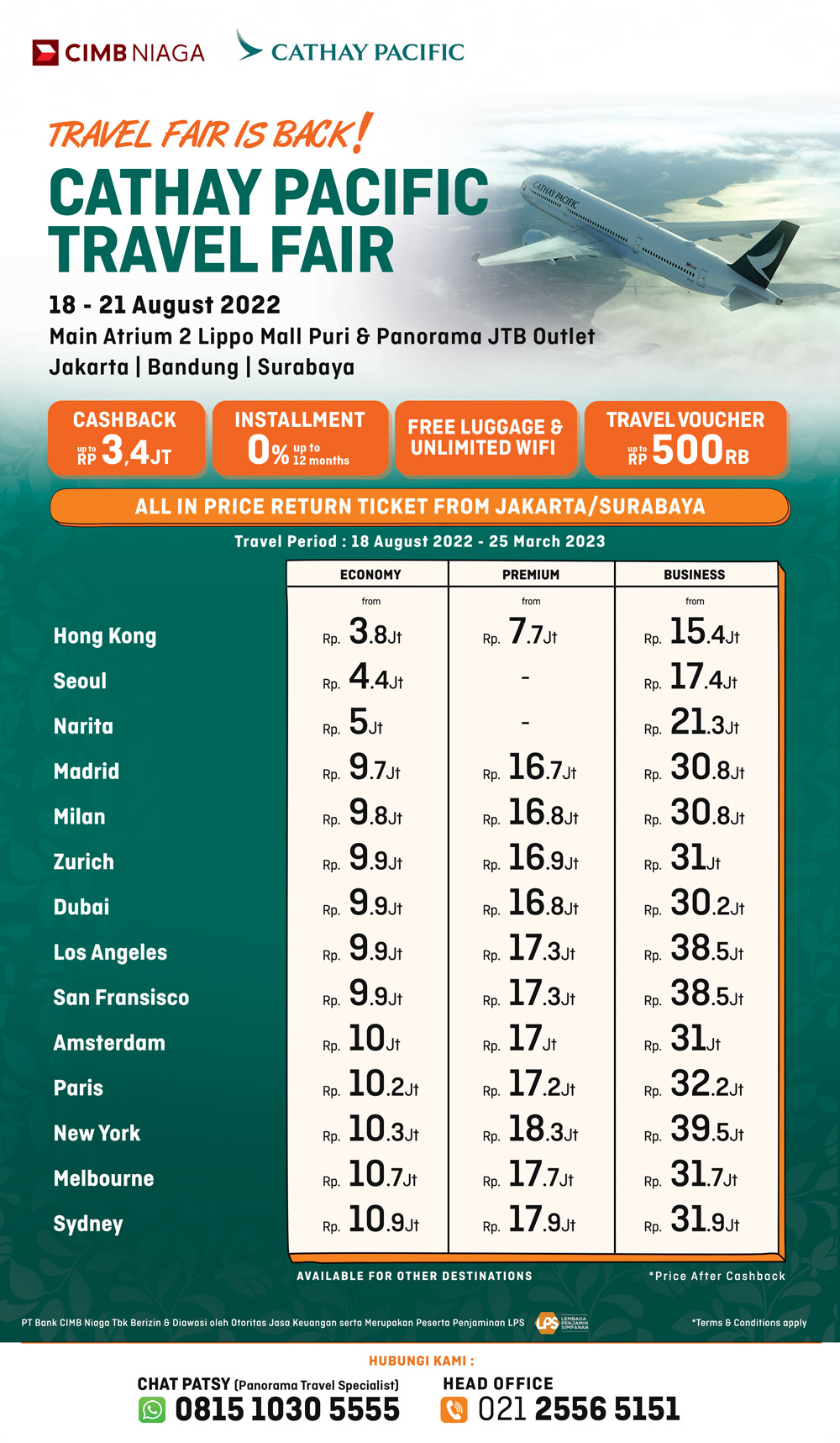 Booking Tiket Cathay Pacific Sekarang