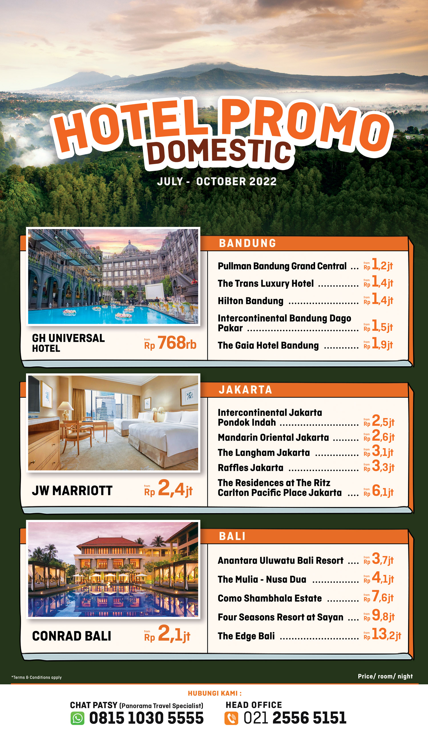 Promo Hotel Domestik Jakarta, Bandung, Bali