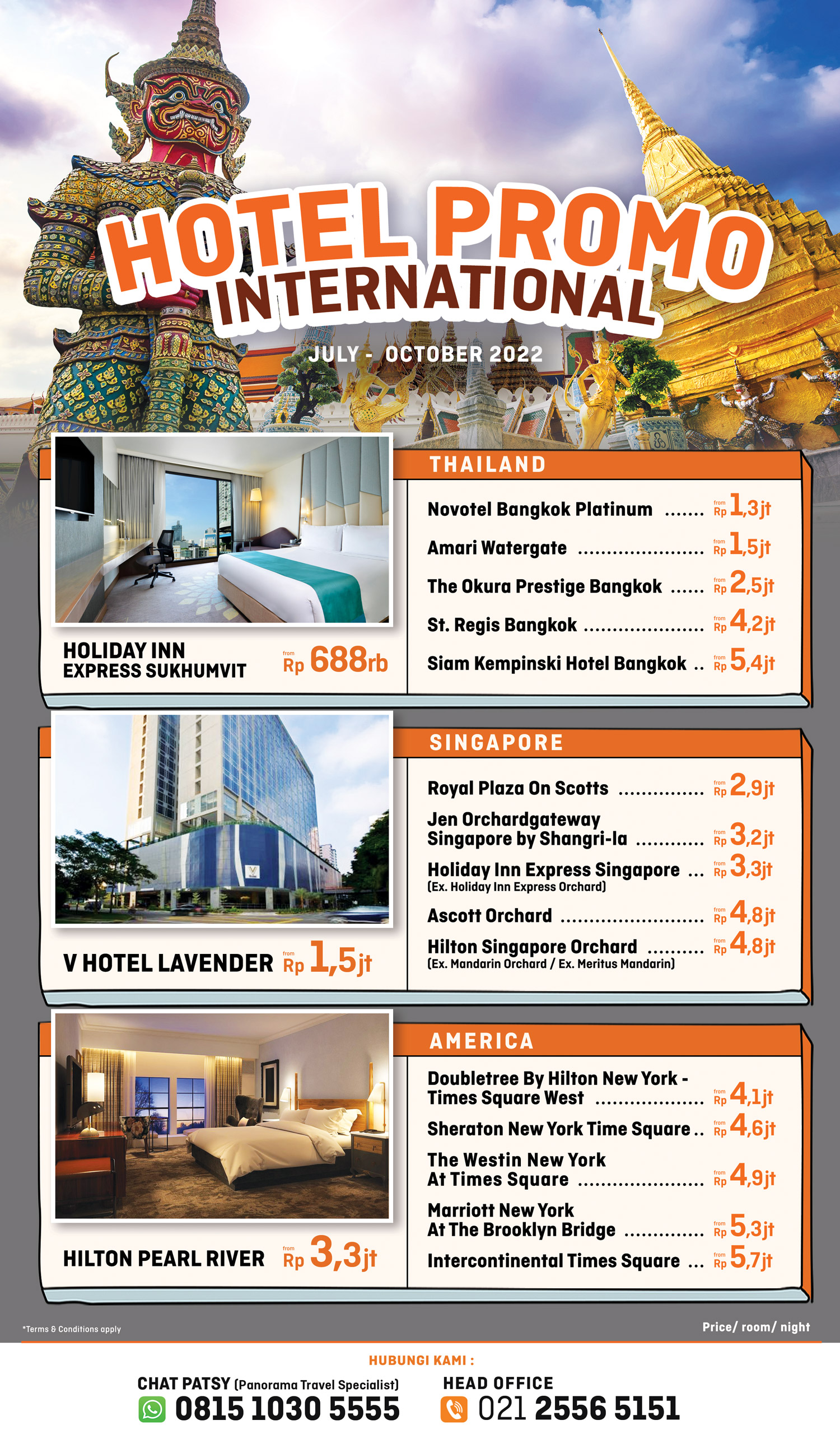Promo Hotel di Singapura, Thailand dan Amerika