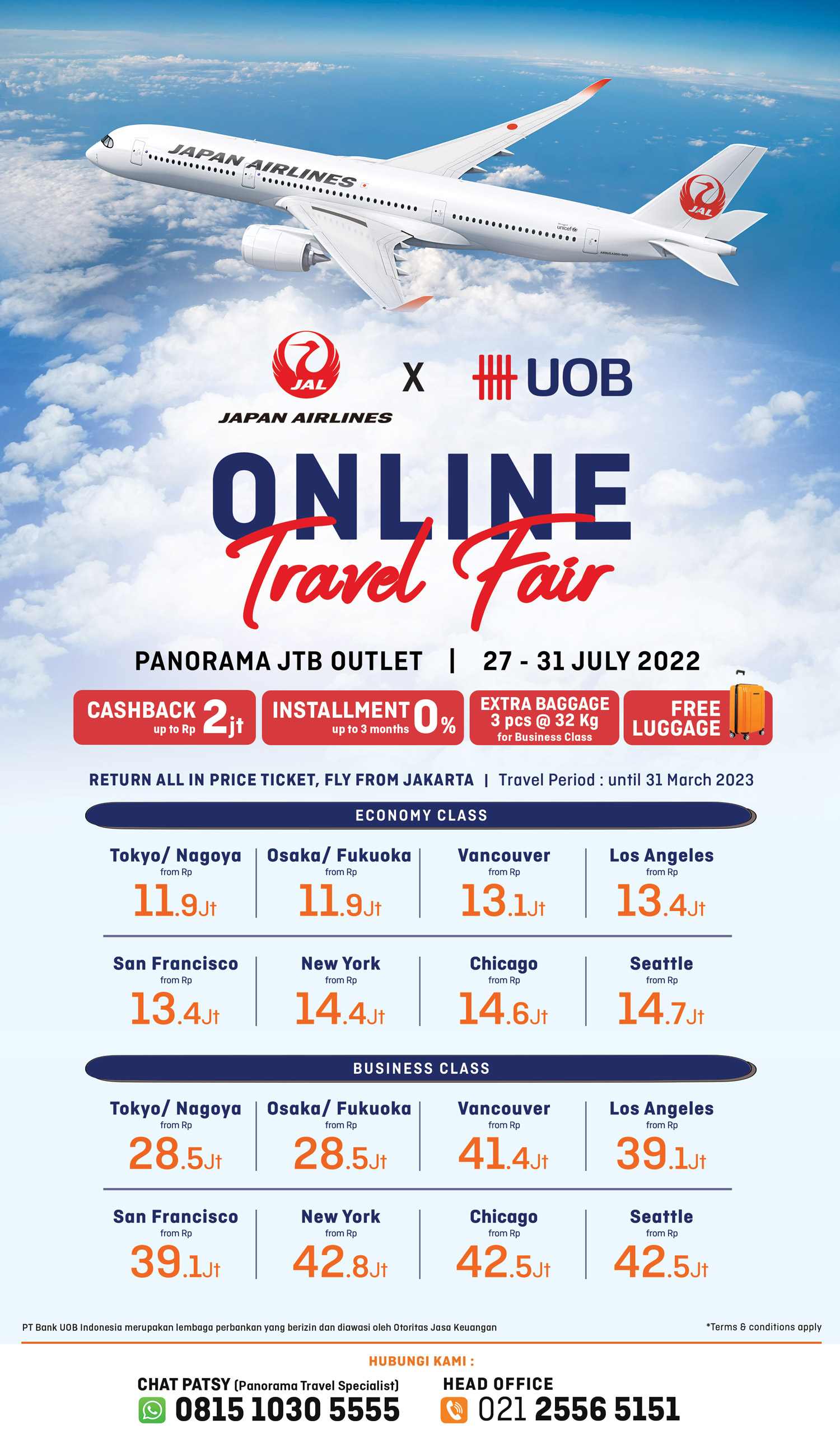 Promo Tiket Japan Airlines dengan Cashback Hingga Rp 2 Juta dari Bank UOB