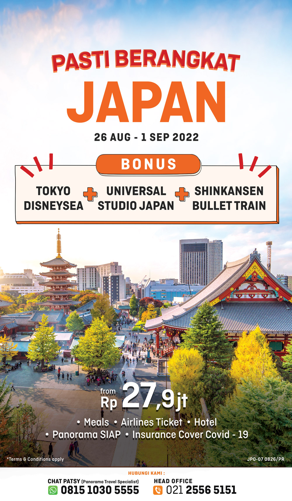 Booking Tour Jepang termasuk Tokyo Disneysea & Universal Studio! 