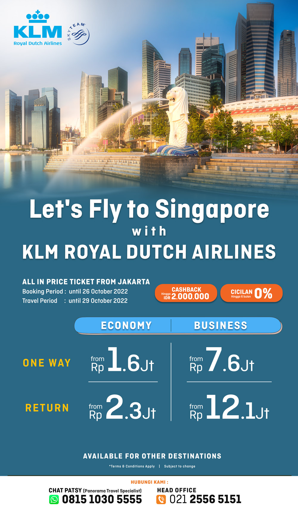 KLM to Singapore