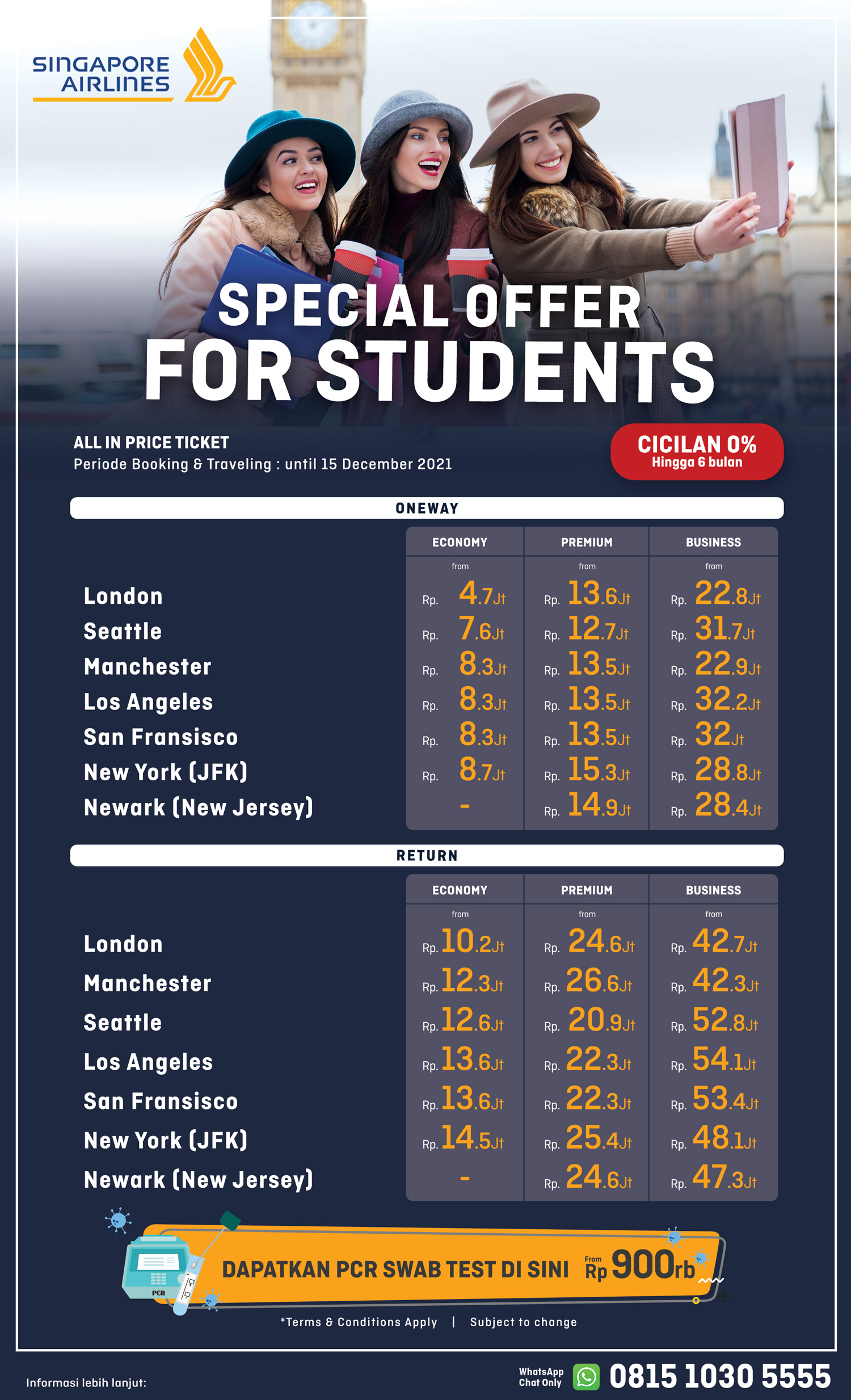 Singapore Airlines Students Promo