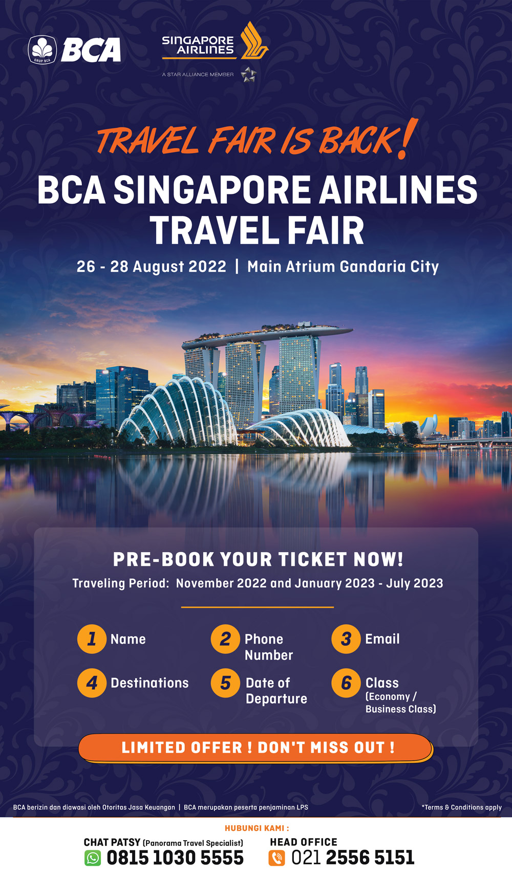 PREBOOK BCA SINGAPORE AIRLINES TRAVEL FAIR 