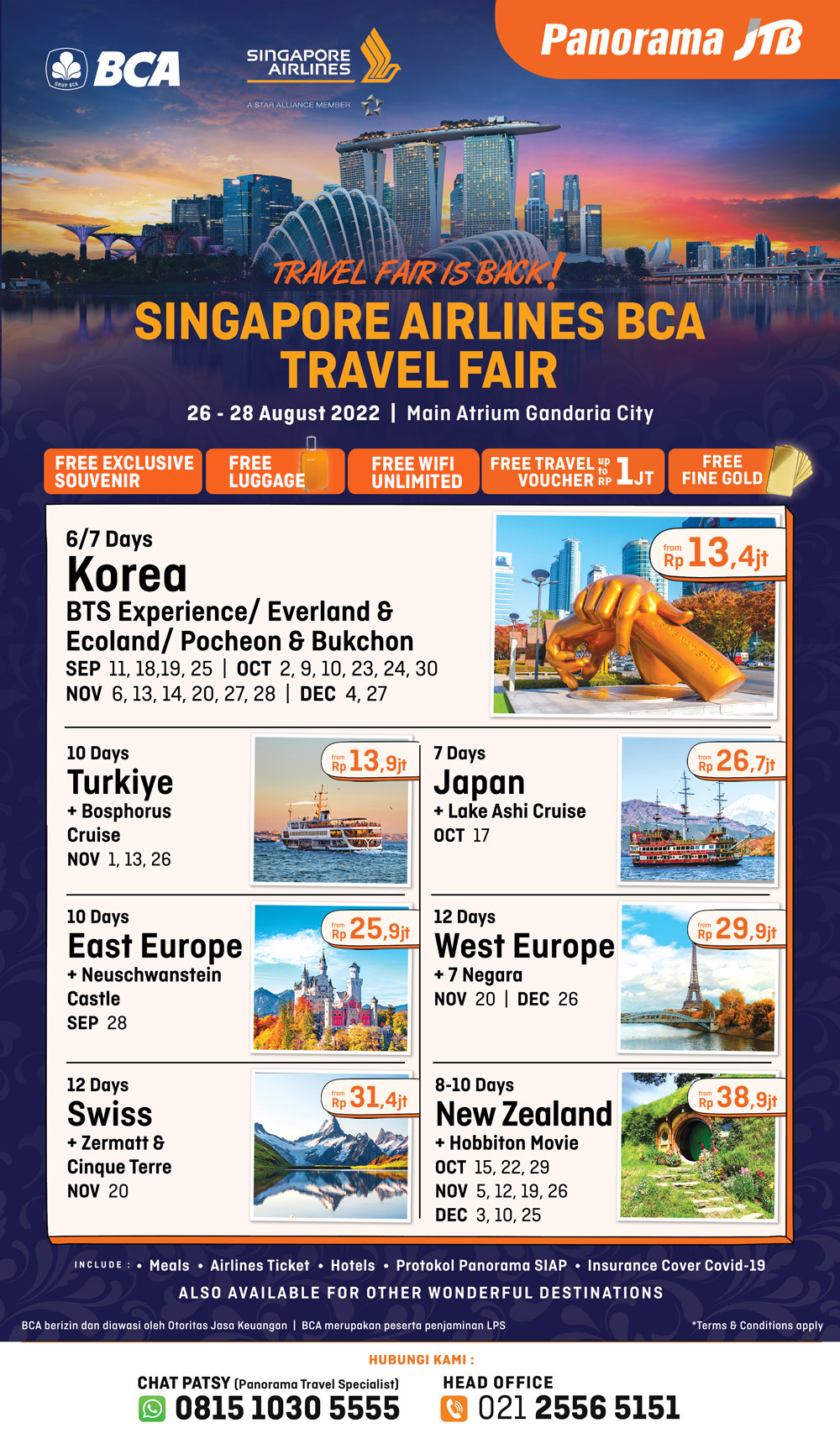 Promo Group Tour Bertabur Diskon Hanya di BCA Singapore Airlines Travel Fair