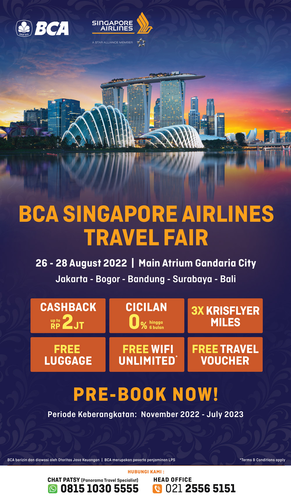 CASHBACK hingga Rp 2 Juta Hanya di BCA Singapore Airlines Travel Fair! 