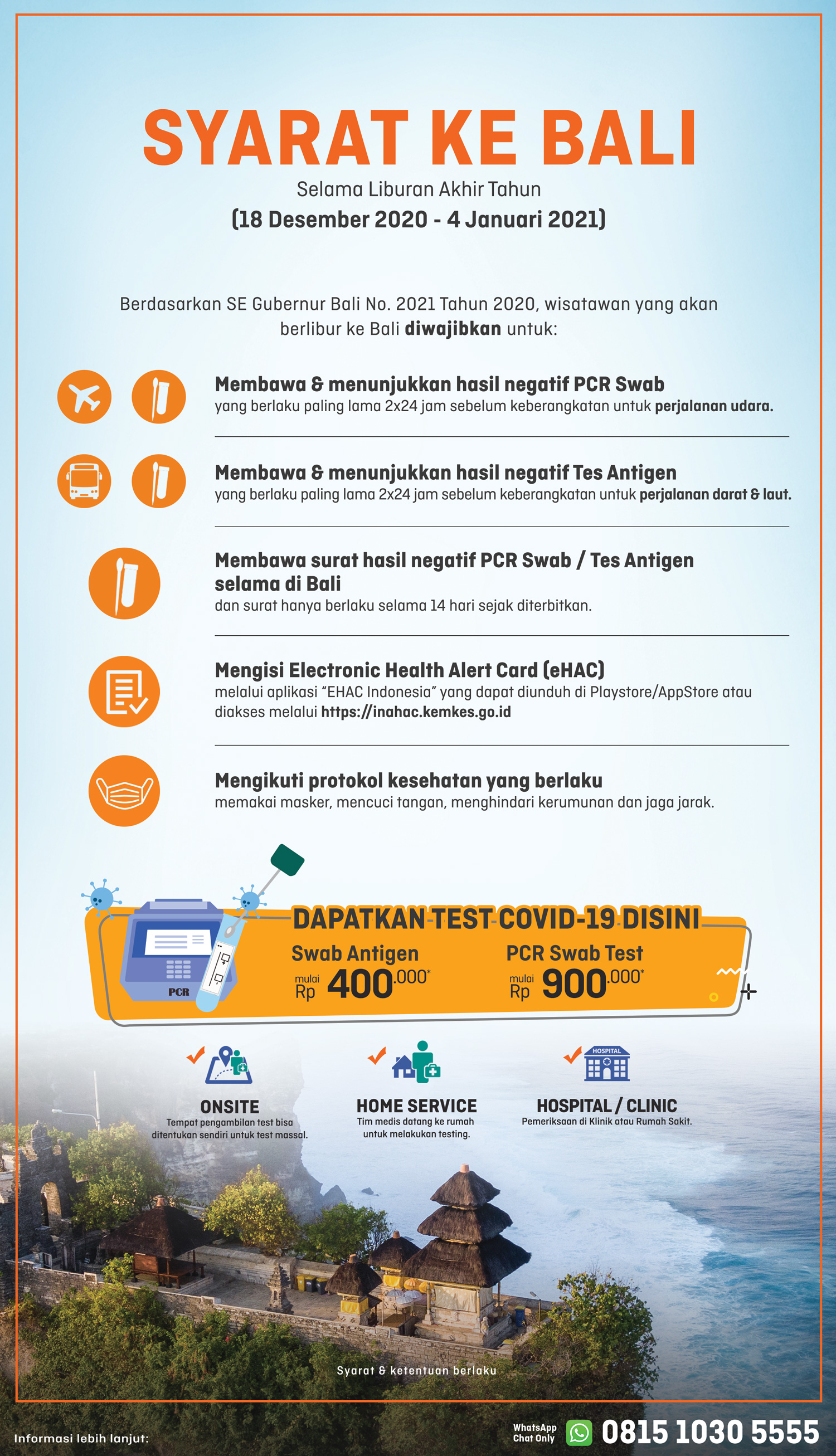 Persyaratan Ke Bali Selama Liburan Akhir Tahun